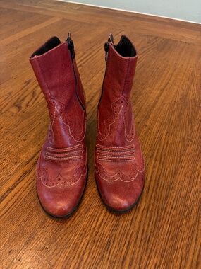 Jose Saenz Burgundy Leather Boots - EU Size 38